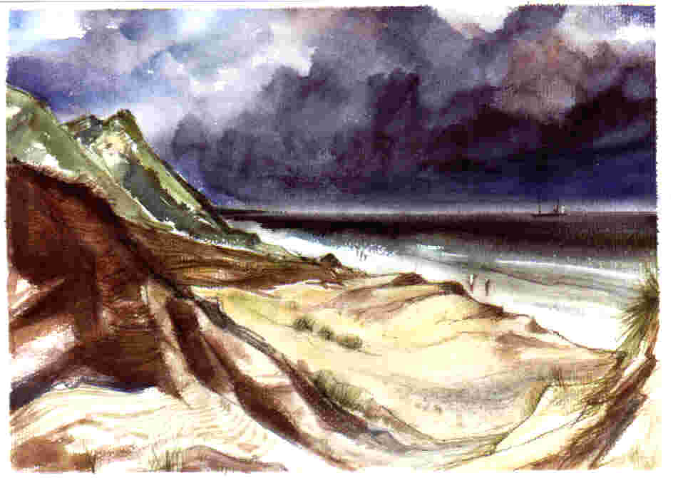 Sylt, in den D�nen, rotes Kliff